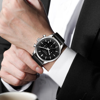 Montre Homme Chronos – Bracelet en Cuir